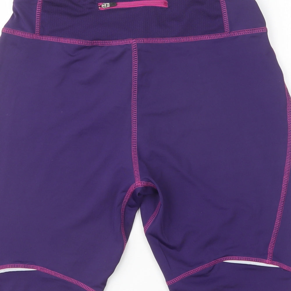 Crane  Womens Purple  Polyester Compression Shorts Size 14 L10 in Regular Drawstring