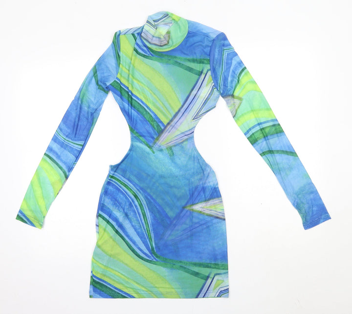 SheIn Womens Multicoloured Polyester Bodycon Size XS High Neck - Open Back