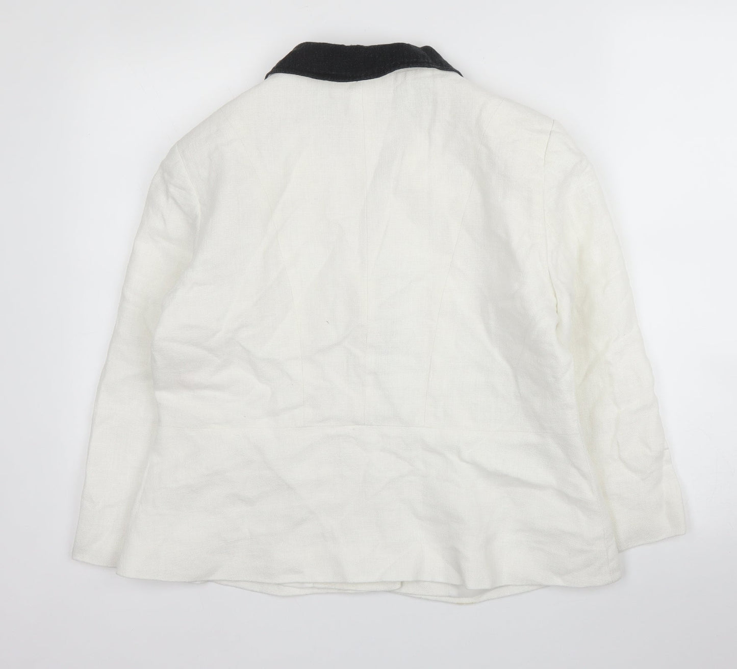 Precis Womens White  Linen Jacket Blazer Size M