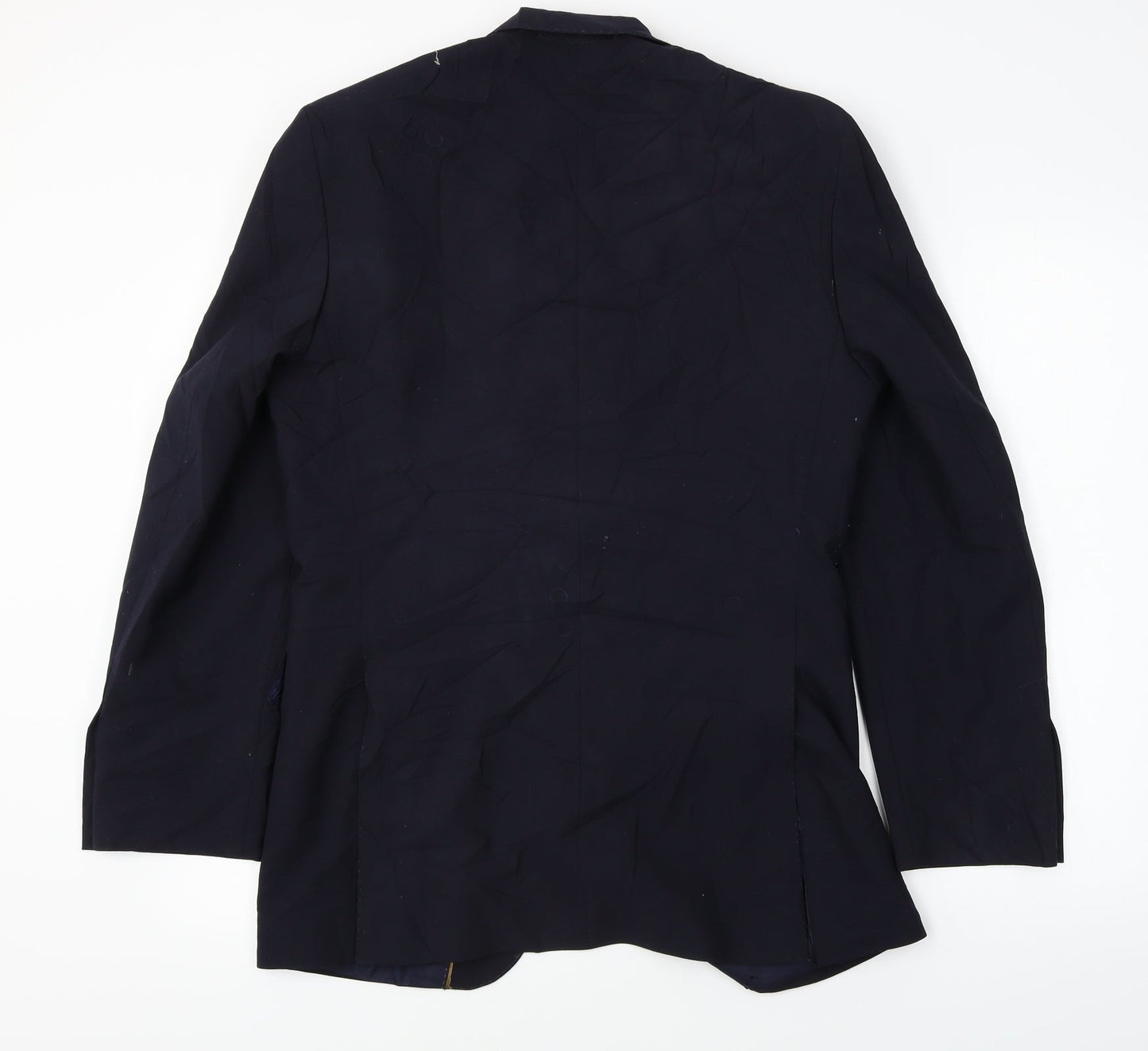 europa Mens Blue  Polyester Jacket Blazer Size 38