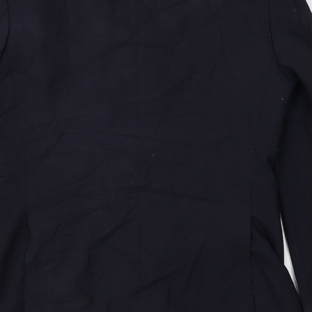 europa Mens Blue  Polyester Jacket Blazer Size 38