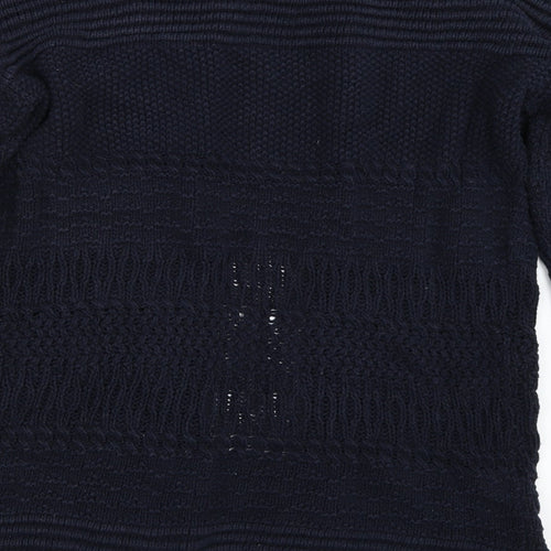 Per Una Womens Blue V-Neck  Acrylic Cardigan Jumper Size S