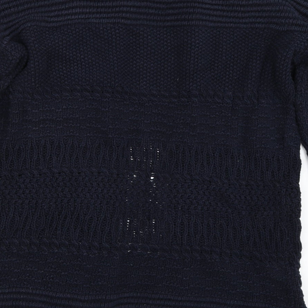 Per Una Womens Blue V-Neck  Acrylic Cardigan Jumper Size S