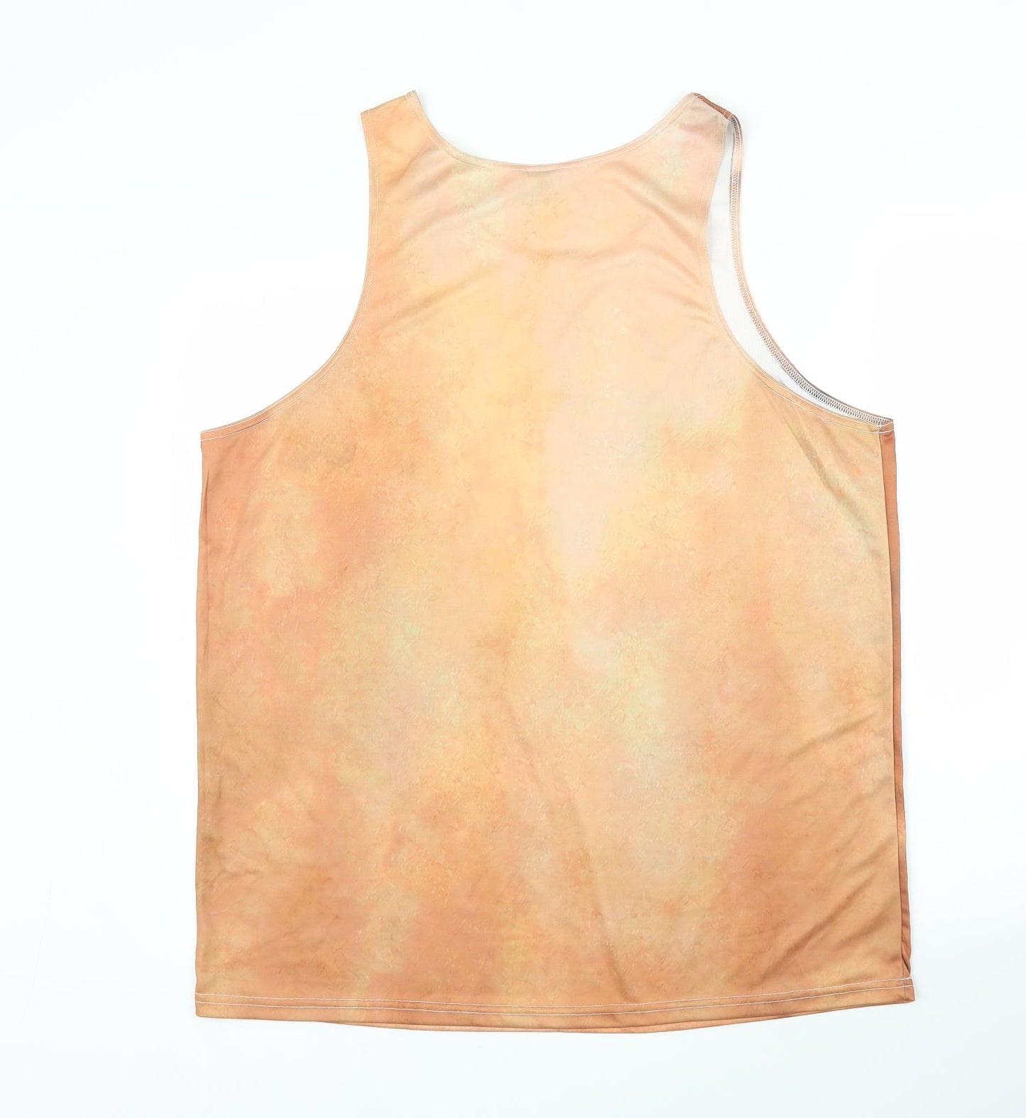 Preworn Mens Beige  Polyester Basic Tank Size XL Round Neck