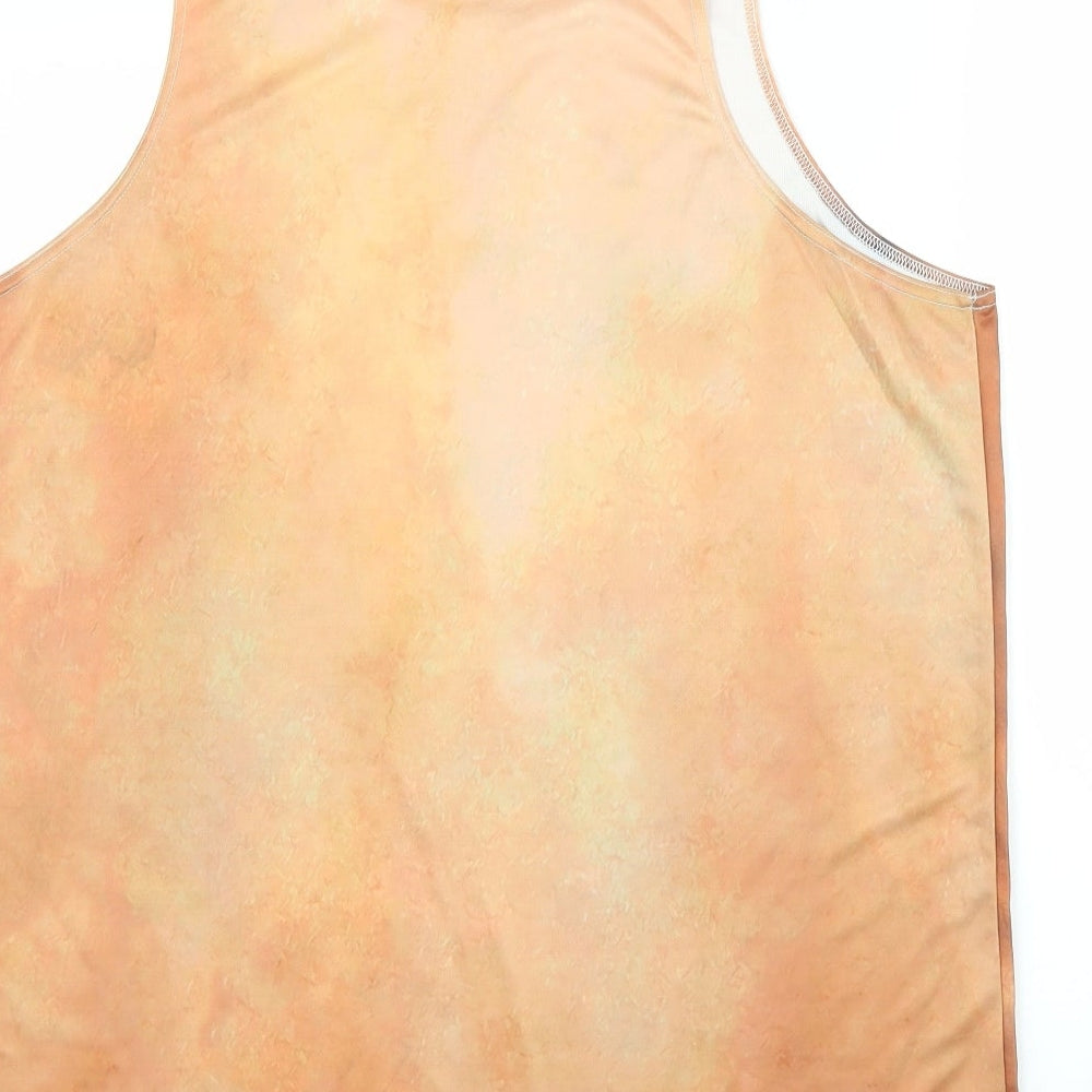 Preworn Mens Beige  Polyester Basic Tank Size XL Round Neck