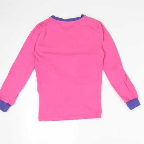 DISNEY  Girls Pink Floral Cotton Basic T-Shirt Size 9-10 Years Round Neck  - DISNEY IN THE LAND OF THE DEAD