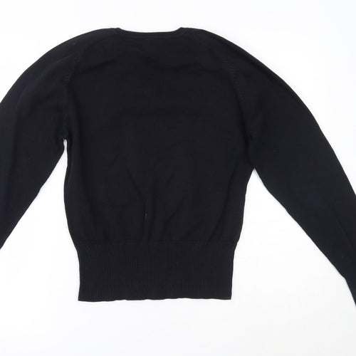 TruTex Womens Blue V-Neck  100% Cotton Pullover Jumper Size M