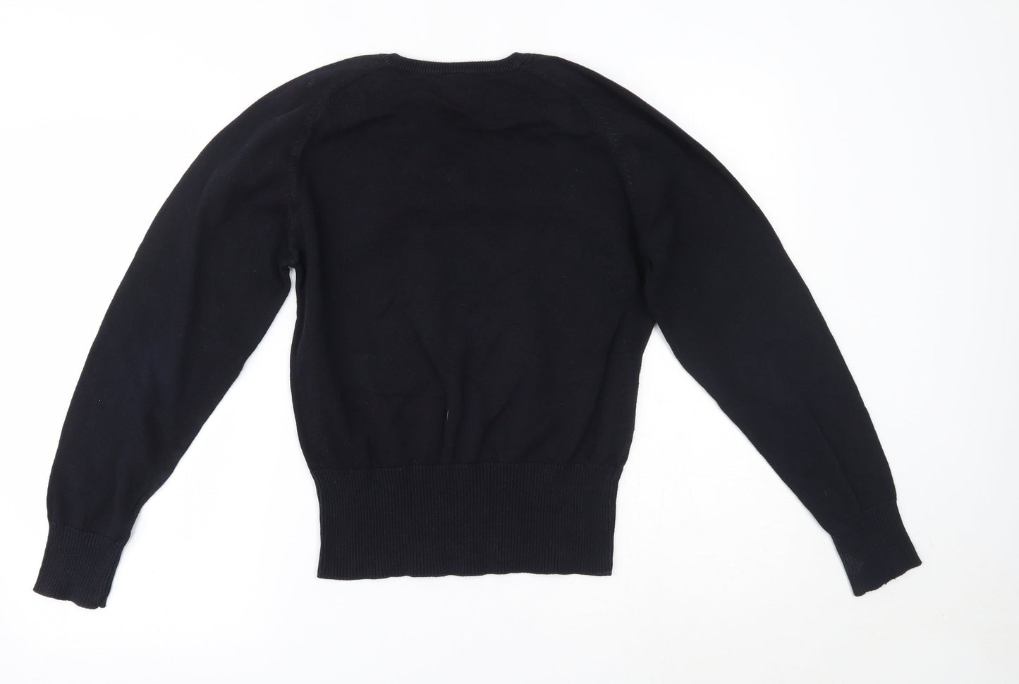 TruTex Womens Blue V-Neck  100% Cotton Pullover Jumper Size M