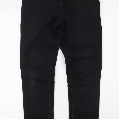 Papaya Womens Black  Cotton Skinny Jeans Size 12 L26 in Regular Zip