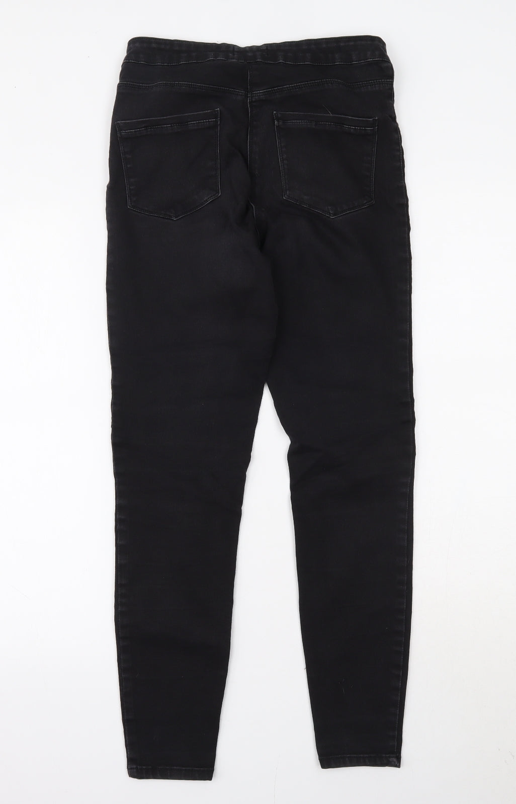 Papaya Womens Black  Cotton Skinny Jeans Size 12 L26 in Regular Zip