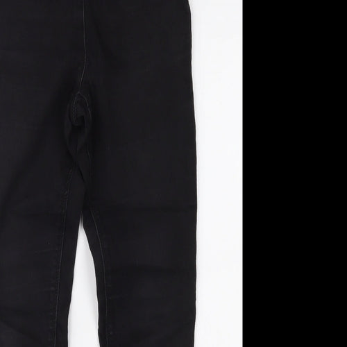 Papaya Womens Black  Cotton Skinny Jeans Size 12 L26 in Regular Zip
