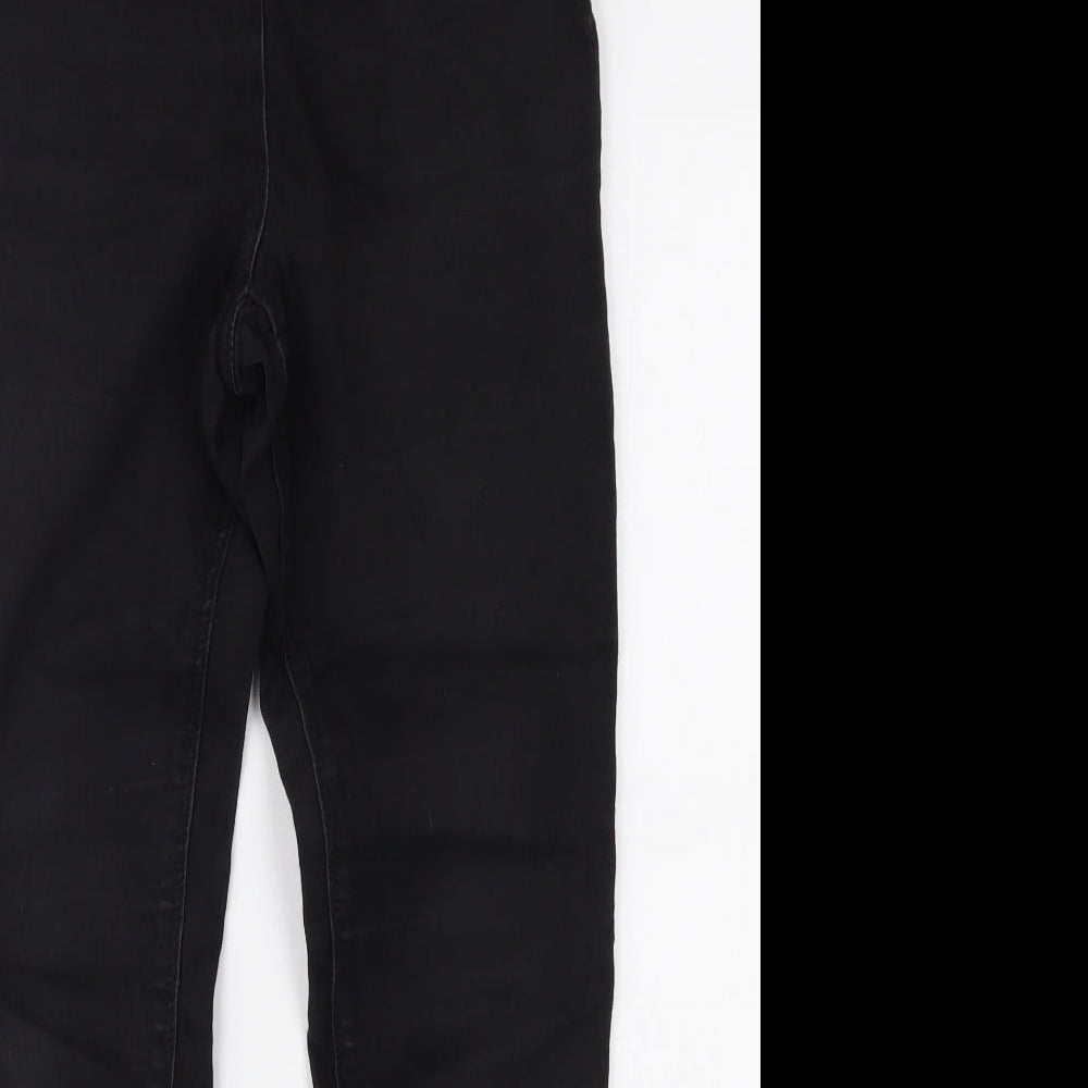 Papaya Womens Black  Cotton Skinny Jeans Size 12 L26 in Regular Zip