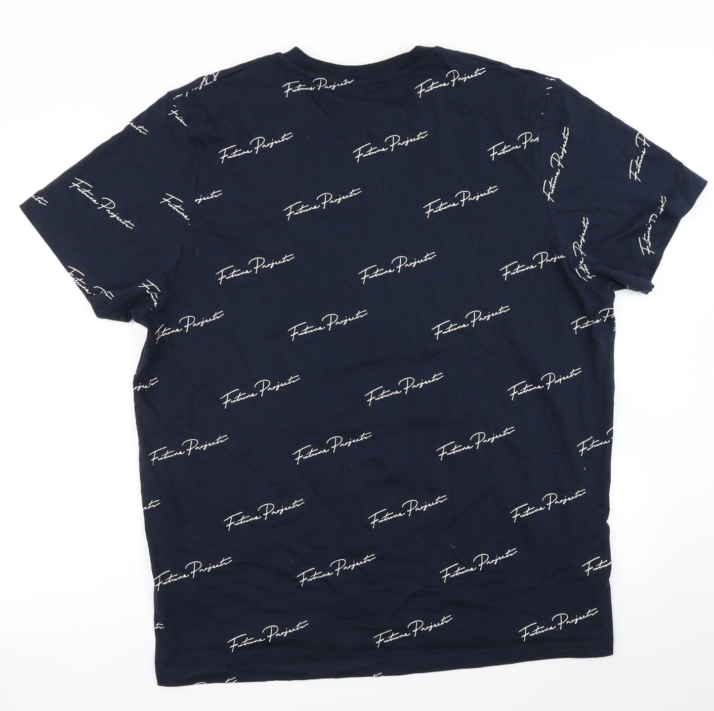 Primark Mens Blue  Cotton  T-Shirt Size XL Crew Neck