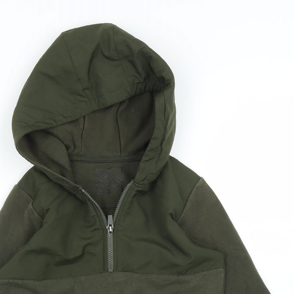 Matalan Boys Green  Polyester Pullover Hoodie Size 7 Years