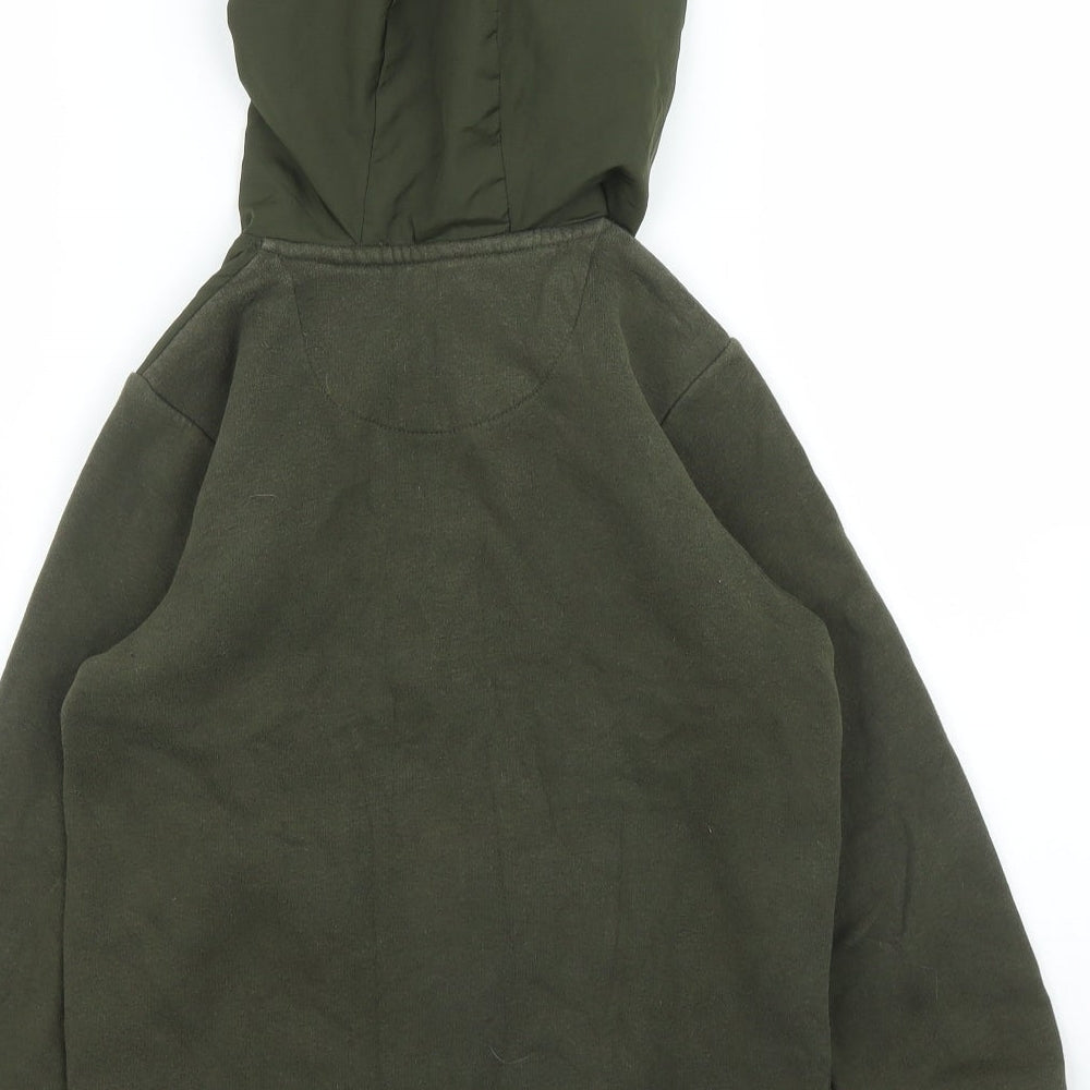 Matalan Boys Green  Polyester Pullover Hoodie Size 7 Years
