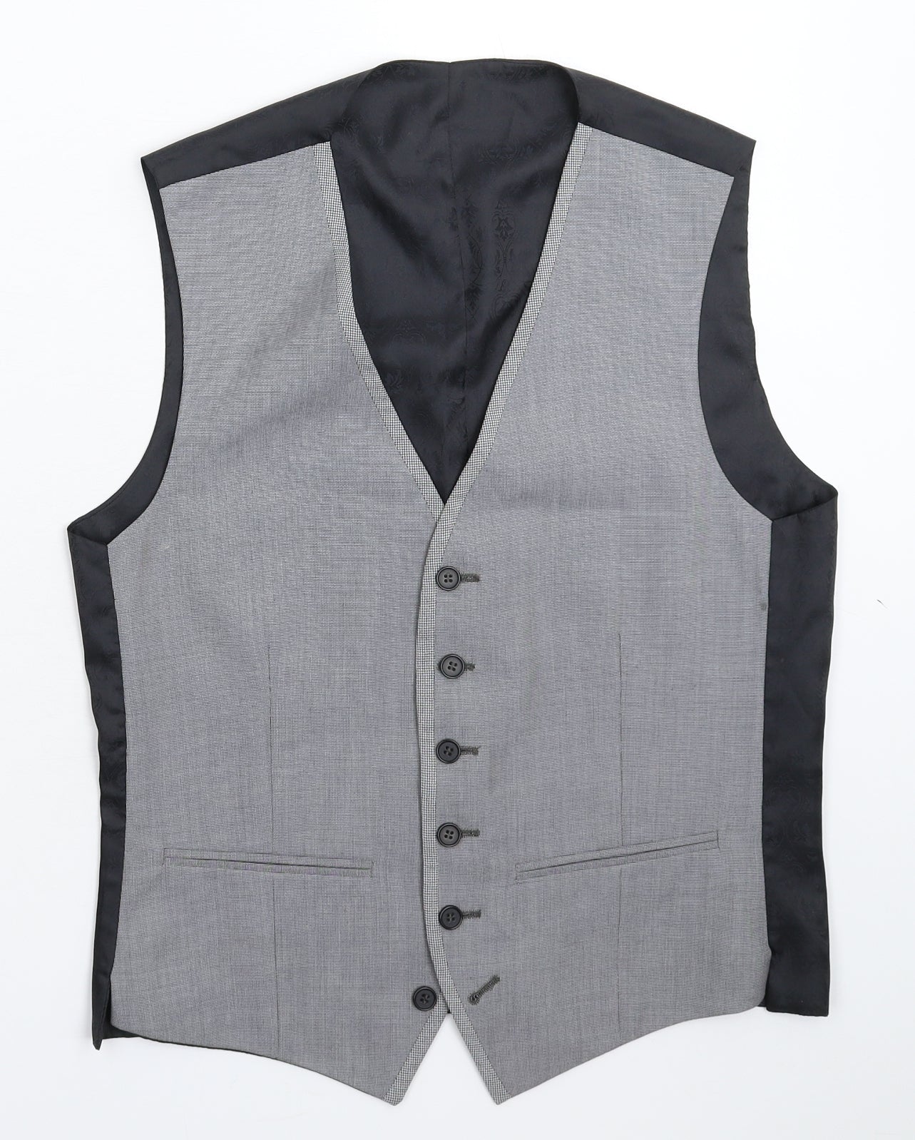Red Herring Mens Grey  Polyester Jacket Suit Waistcoat Size 38