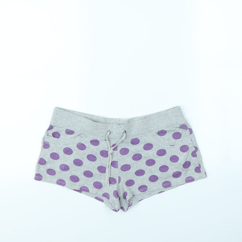 Henry Holland Womens Grey Polka Dot Cotton Cut-Off Shorts Size 12 L3 in Regular