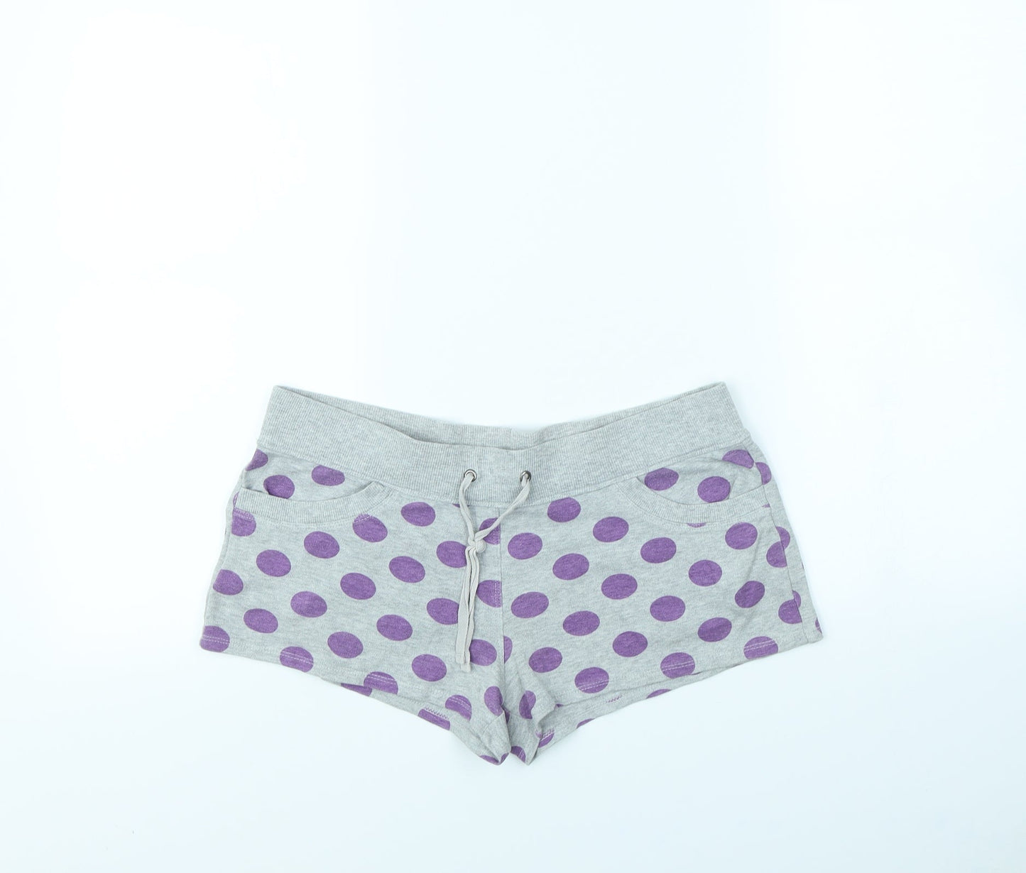 Henry Holland Womens Grey Polka Dot Cotton Cut-Off Shorts Size 12 L3 in Regular