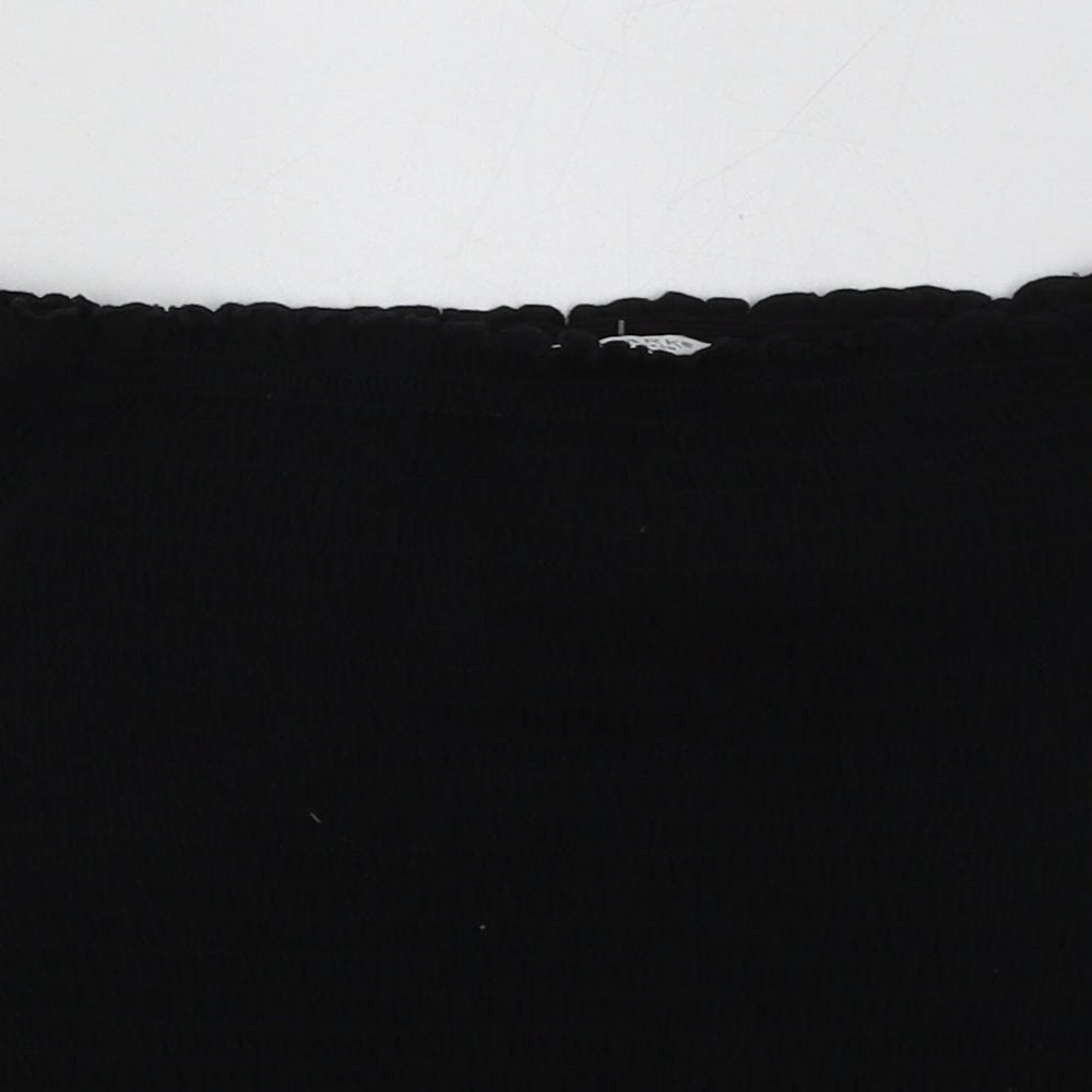 Primark Girls Black  Polyester Basic T-Shirt Size 13-14 Years Off the Shoulder Pullover