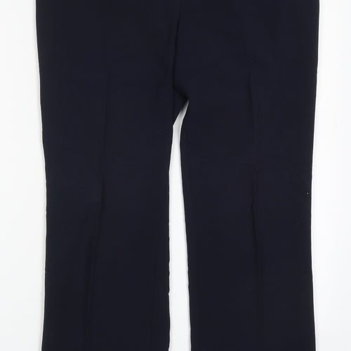 Marks and Spencer Womens Blue  Polyester Trousers  Size 10 L27.5 in Regular Hook & Eye