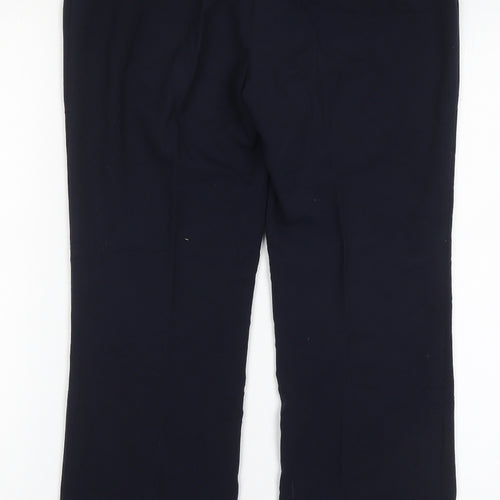 Marks and Spencer Womens Blue  Polyester Trousers  Size 10 L27.5 in Regular Hook & Eye