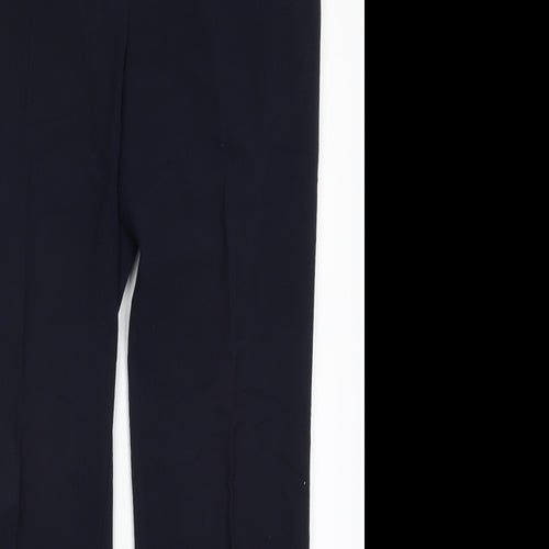 Marks and Spencer Womens Blue  Polyester Trousers  Size 10 L27.5 in Regular Hook & Eye