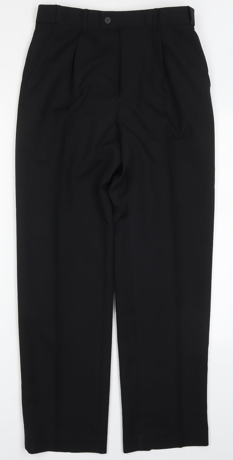 Debenhams Mens Black  Polyester Trousers  Size 30 L31 in Regular Button