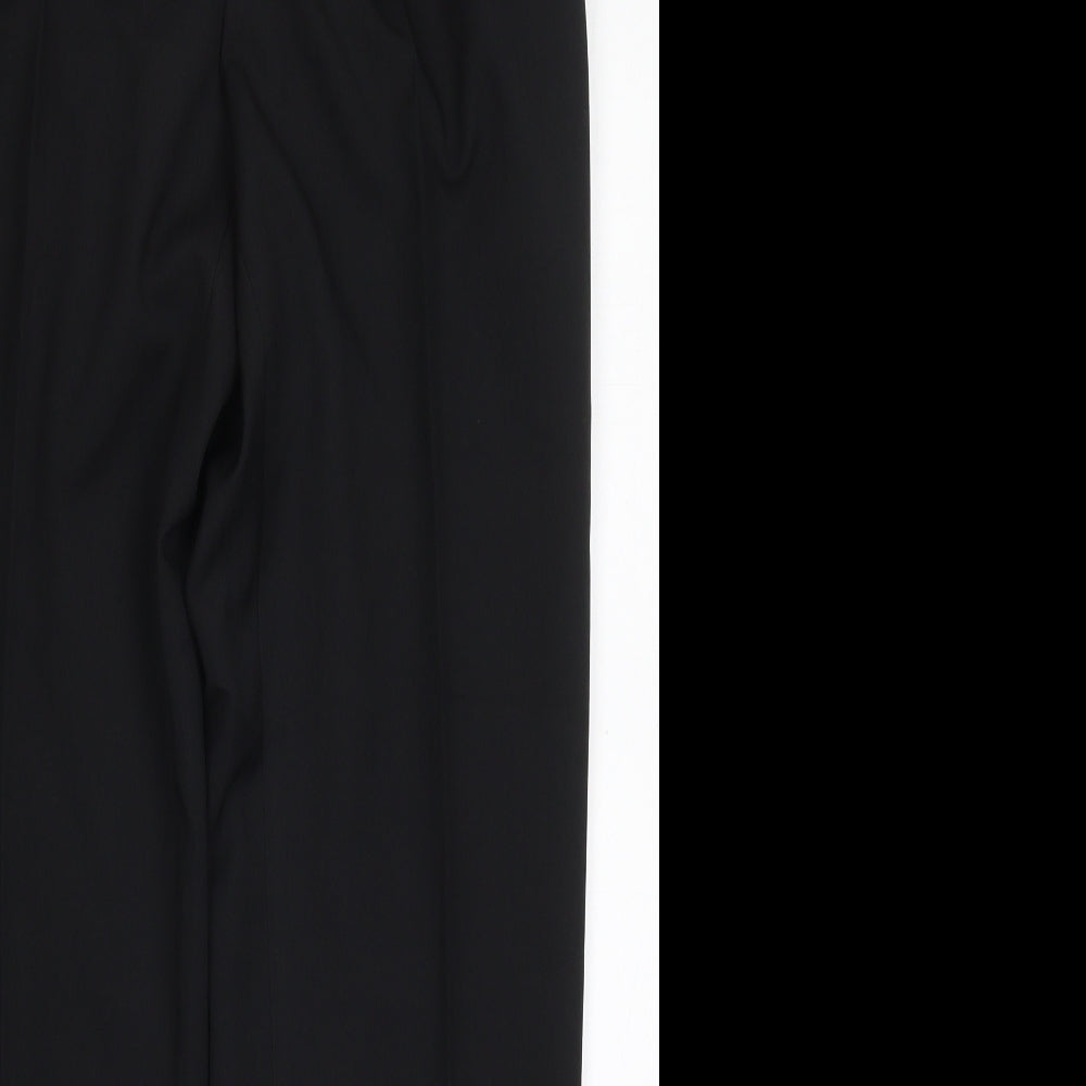 Debenhams Mens Black  Polyester Trousers  Size 30 L31 in Regular Button