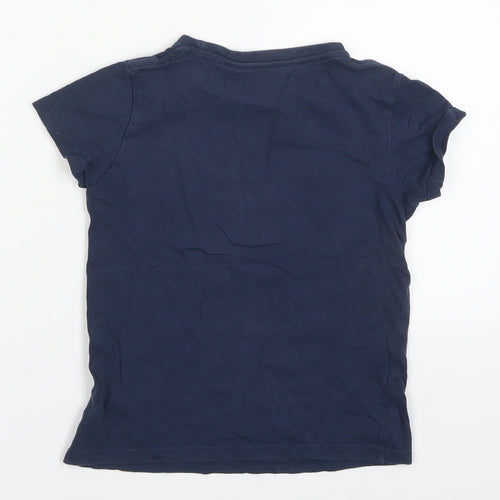 TEX Boys Blue  Cotton Basic T-Shirt Size 5-6 Years Crew Neck Pullover - Beyond Cool