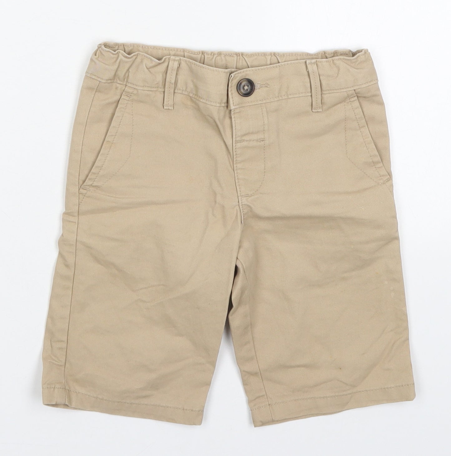 Marks and Spencer Boys Beige  Cotton Bermuda Shorts Size 3-4 Years  Regular