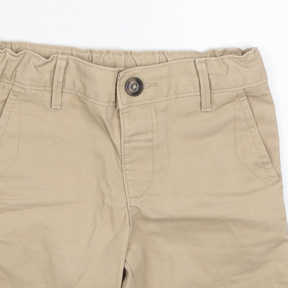 Marks and Spencer Boys Beige  Cotton Bermuda Shorts Size 3-4 Years  Regular