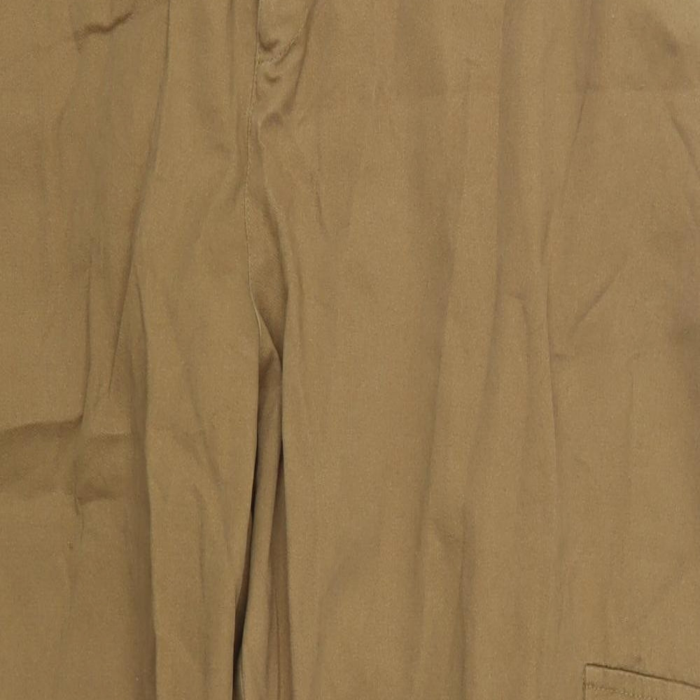 Primark Womens Brown  Cotton Cargo Trousers Size 20 L26 in Regular Button