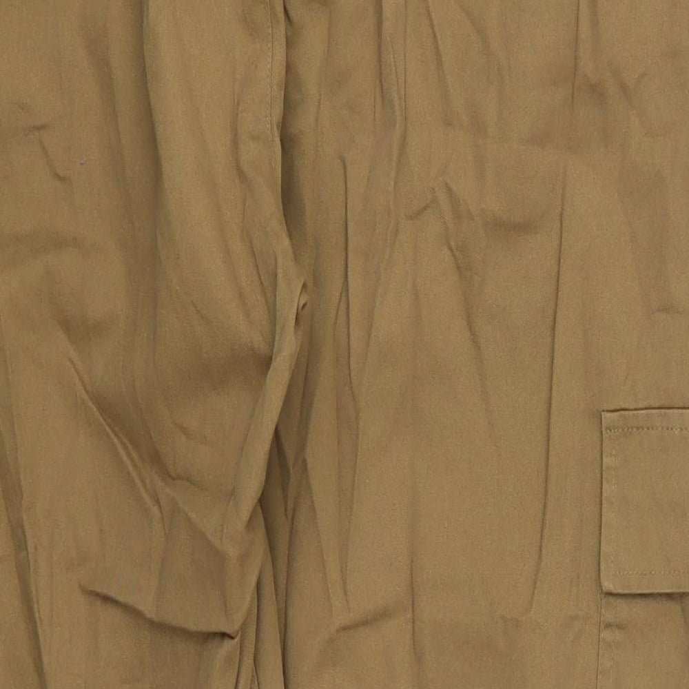 Primark Womens Brown  Cotton Cargo Trousers Size 20 L26 in Regular Button