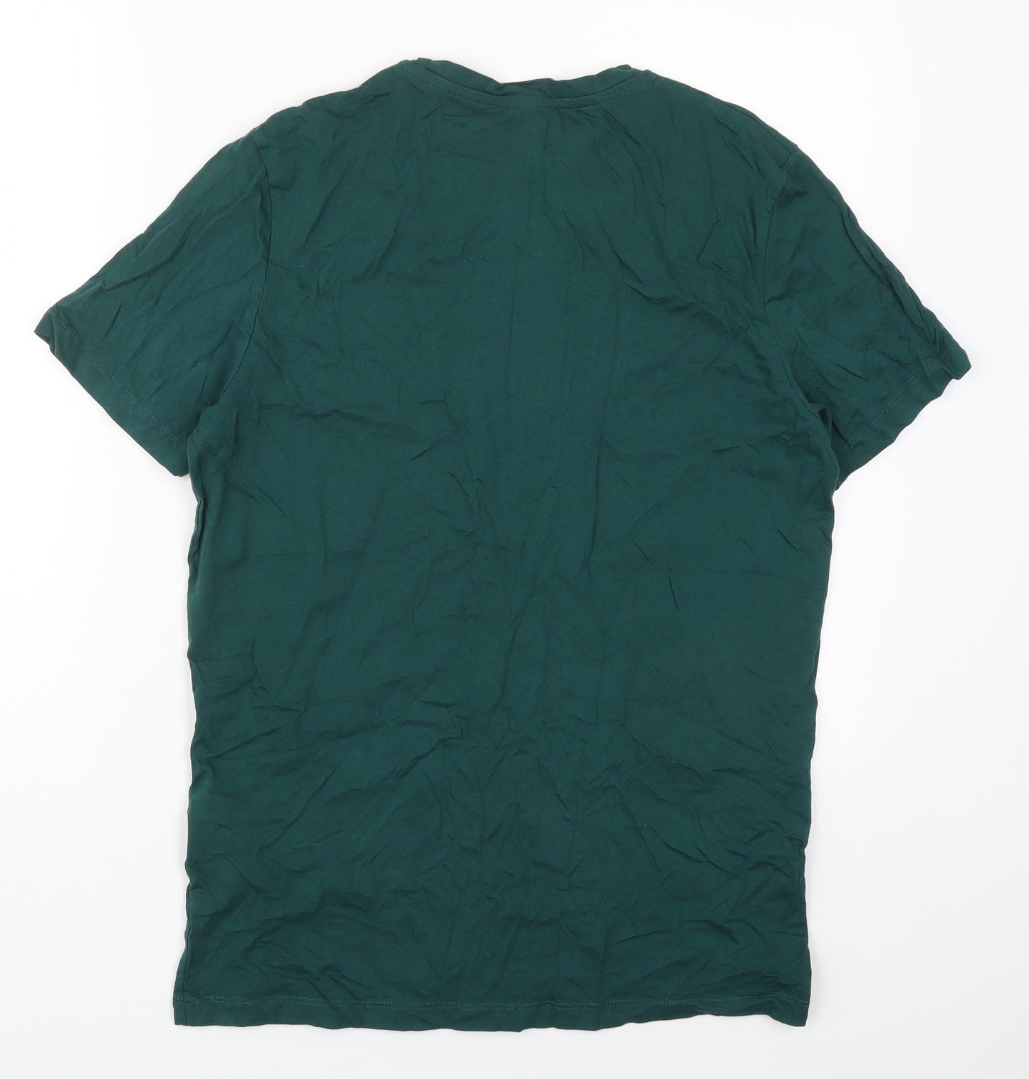 JACK & JONES Mens Green  Cotton  T-Shirt Size M Crew Neck