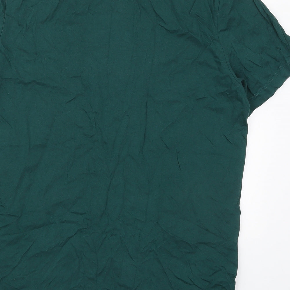 JACK & JONES Mens Green  Cotton  T-Shirt Size M Crew Neck