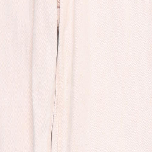 PRETTYLITTLETHING Womens Pink  Cotton Straight Jeans Size 6 L32 in Regular Button