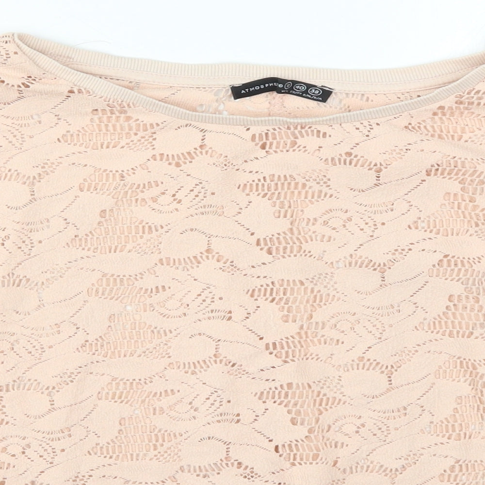 Atmosphere Womens Pink Round Neck Floral Polyester Pullover Jumper Size 12