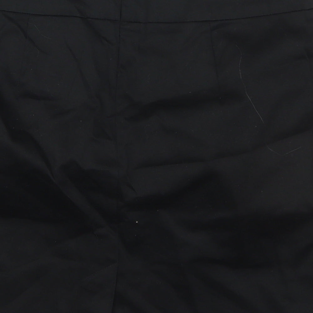 Dorothy Perkins Womens Black  Cotton Mini Skirt Size 10   Zip