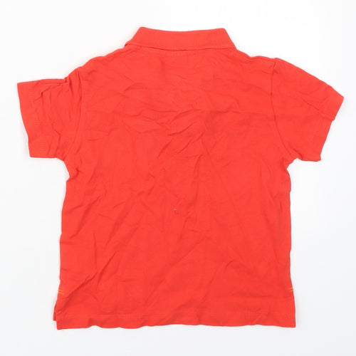 Slazenger Boys Red  Cotton Basic Polo Size 5-6 Years Collared Pullover