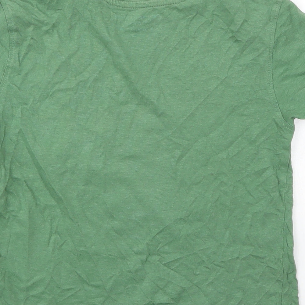 Primark Boys Green  Cotton Basic T-Shirt Size 6-7 Years Crew Neck Pullover - Yeah Yeah Yeah