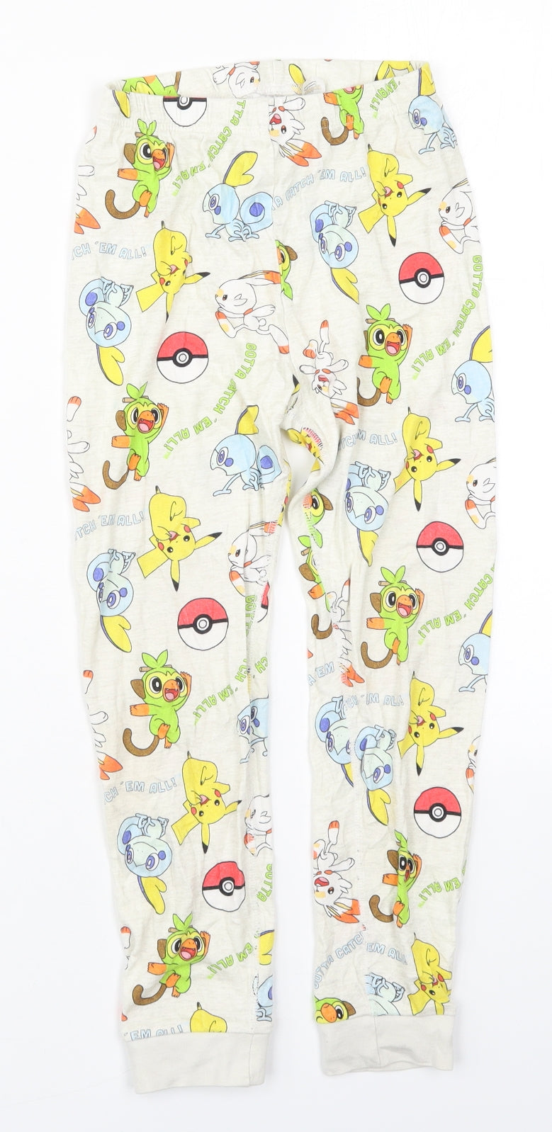 H&M Girls Multicoloured  Cotton Sweatpants Trousers Size 6-7 Years  Regular  - Pokemon Gotta Catch Em All Pyjama Pants