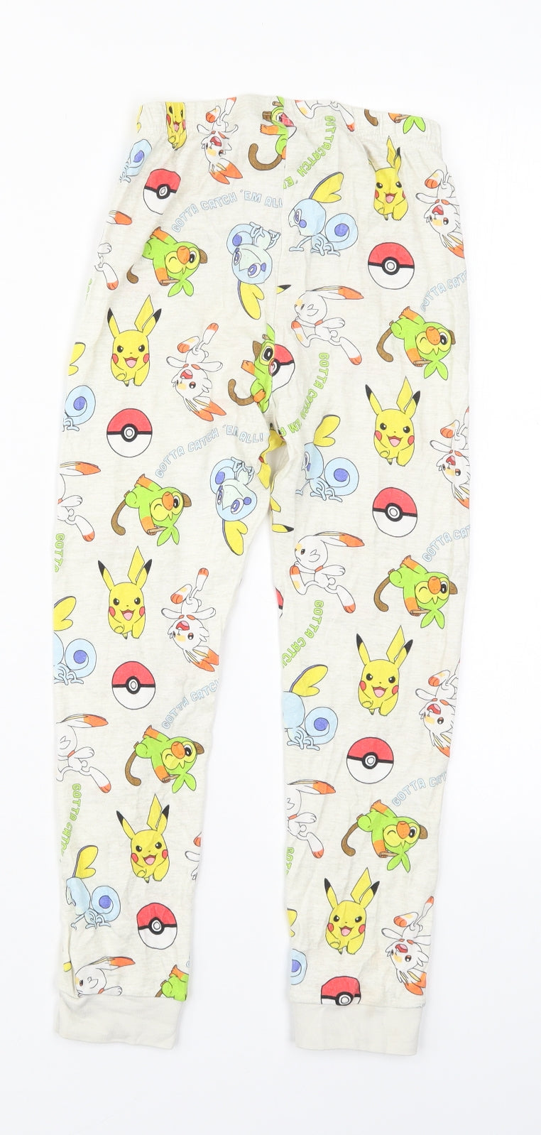 H&M Girls Multicoloured  Cotton Sweatpants Trousers Size 6-7 Years  Regular  - Pokemon Gotta Catch Em All Pyjama Pants