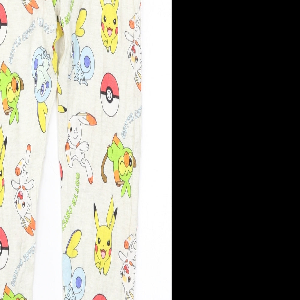 H&M Girls Multicoloured  Cotton Sweatpants Trousers Size 6-7 Years  Regular  - Pokemon Gotta Catch Em All Pyjama Pants
