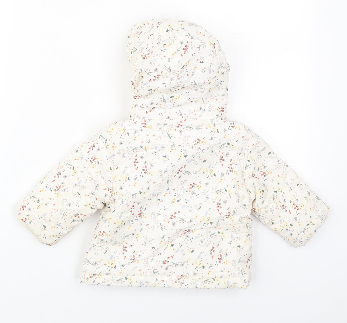 Primark Girls Multicoloured Floral  Basic Coat Coat Size 3-6 Months   Zip