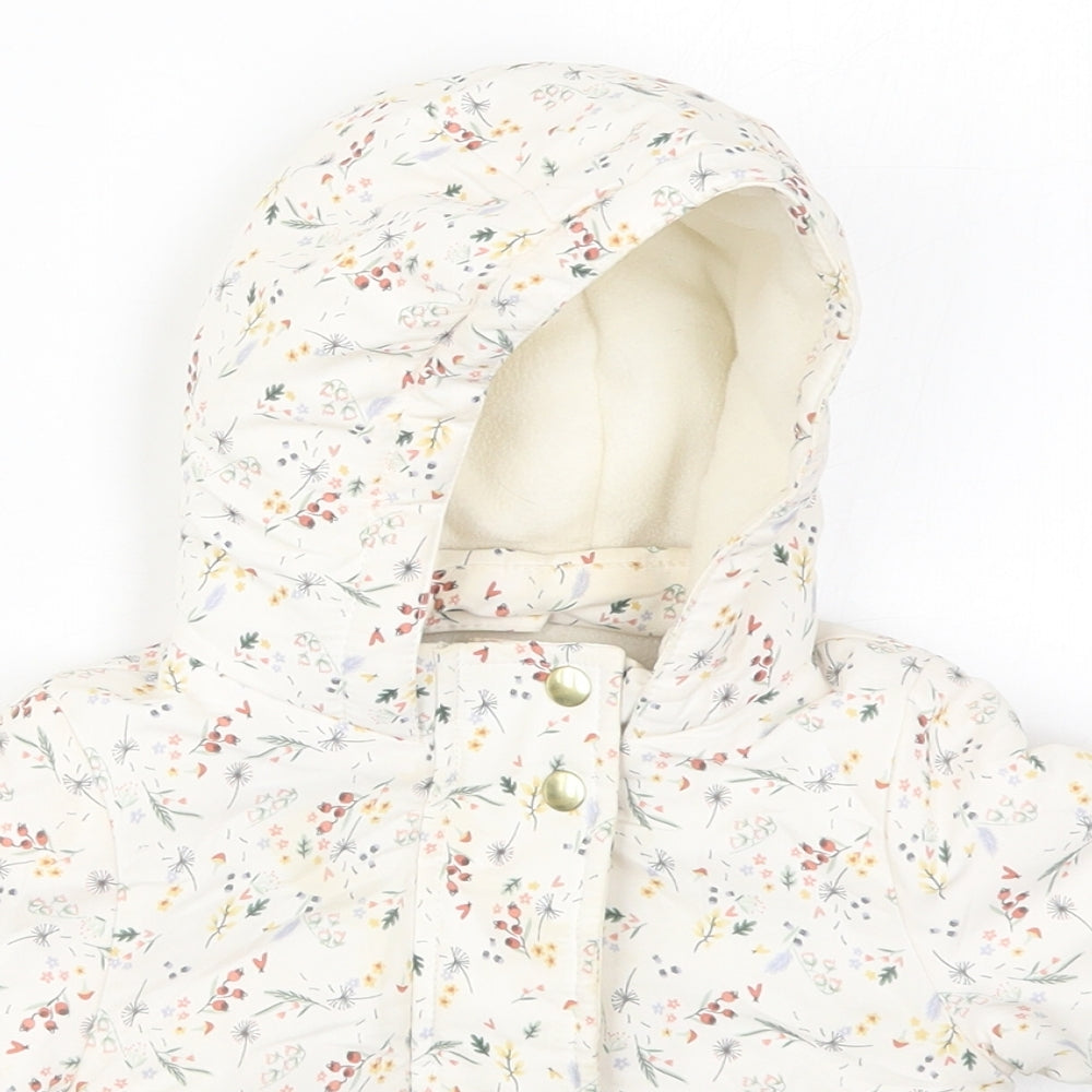 Primark Girls Multicoloured Floral  Basic Coat Coat Size 3-6 Months   Zip