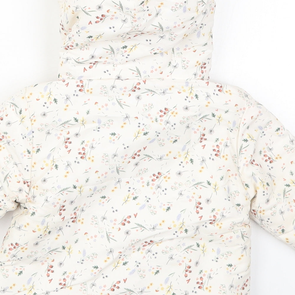 Primark Girls Multicoloured Floral  Basic Coat Coat Size 3-6 Months   Zip