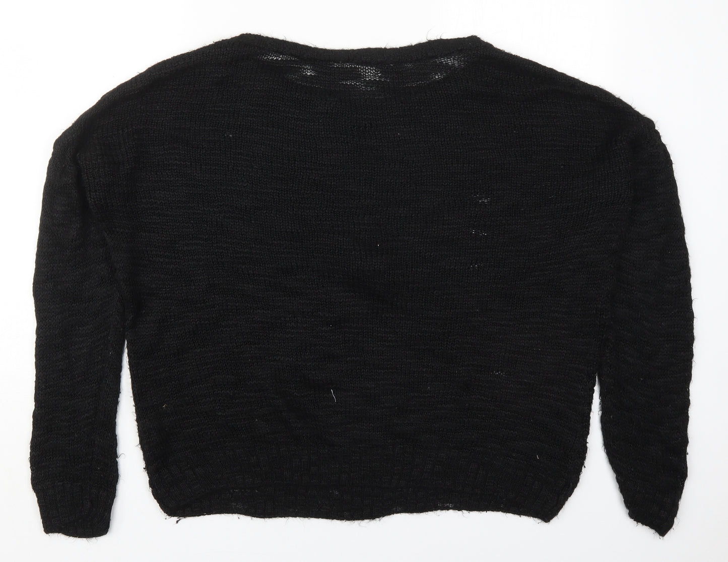 George Womens Black Round Neck  Acrylic Pullover Jumper Size 18   - Candy canes