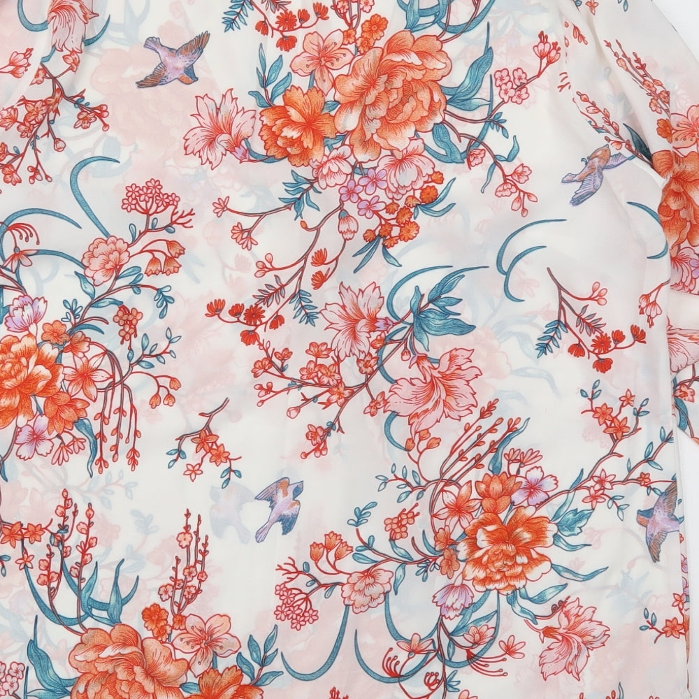 George Womens Multicoloured Floral Polyester Basic Blouse Size 14 V-Neck
