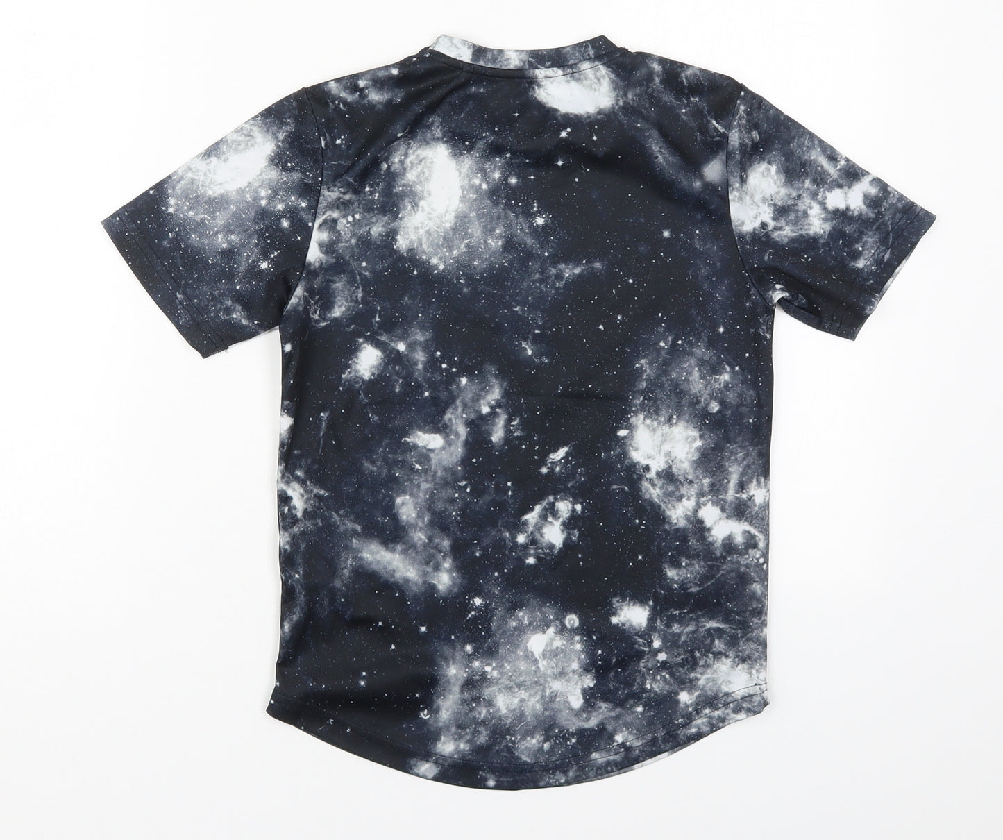 Sonneti Boys Grey  Polyester Basic T-Shirt Size 8-9 Years Crew Neck Pullover - Space Print