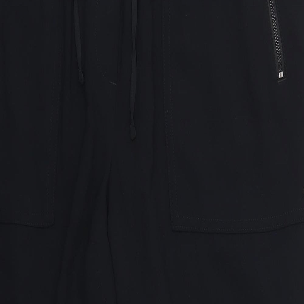 Marks and Spencer Womens Black  Polyester Trousers  Size 20 L27 in Regular Drawstring